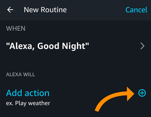 Smart Controller Integration Amazon Alexa add action to routine