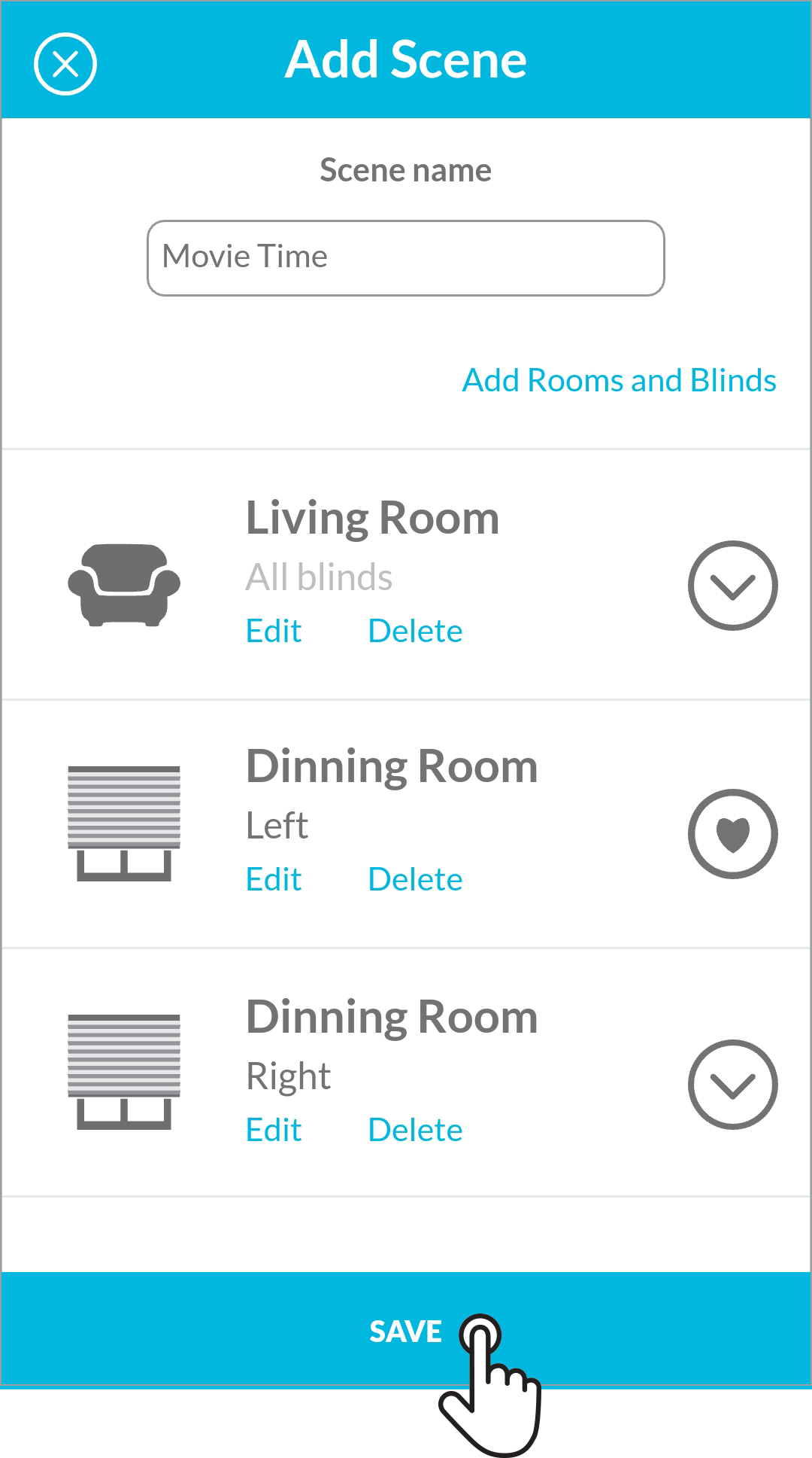 Smart Controller App add blind