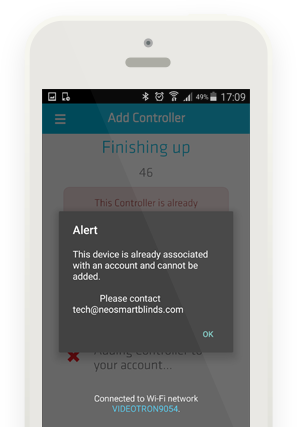 Smart Controller App associated Account