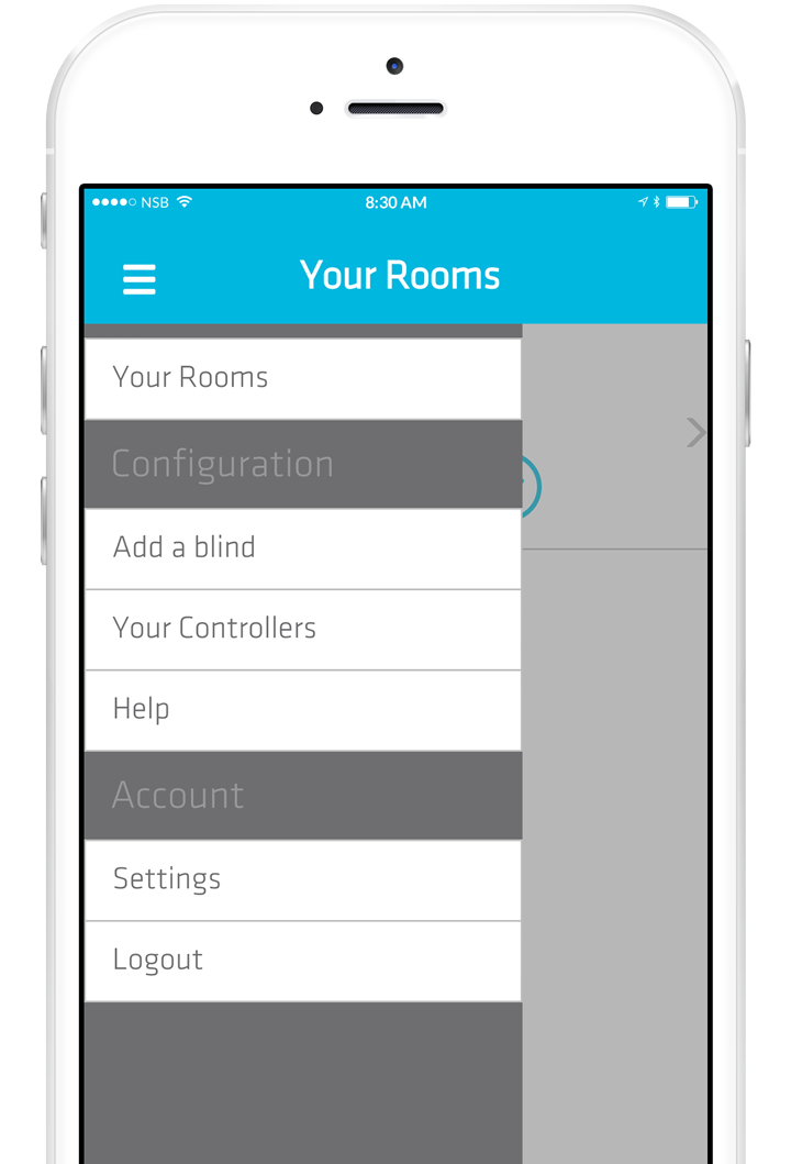 Smart Controller App menu