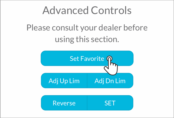 Smart Controller how to set a favourite position - step 4