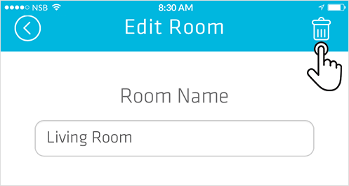 Smart Controller how to delete a room from the app