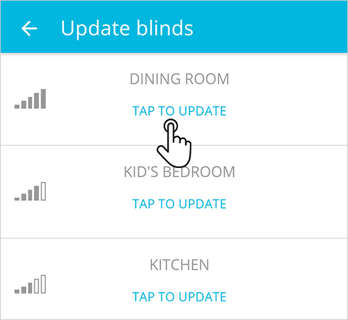 Blue link Tap to Update a blind