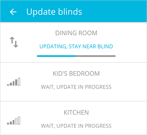 Blue link Tap to Update a blind