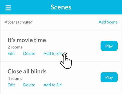 Blind integration to Siri Shortcuts via Neo Smart Blinds app